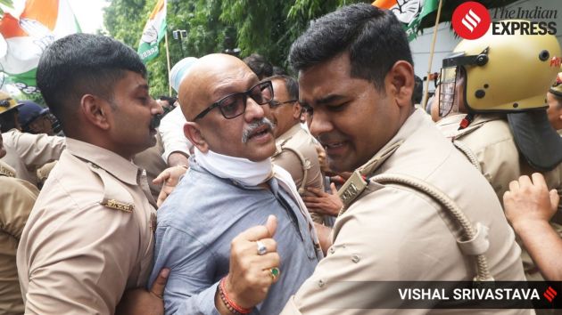 Later, senior leaders of the party, including Rai, were detained and taken away in a police vehicle