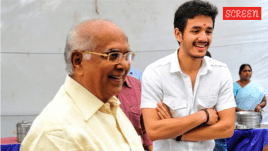 Akhil Akkineni with his grandfather Akkineni Nageswara Rao (Photo: Idlebrainjeevi/ X)