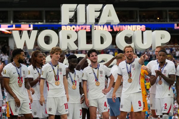 England finished with the bronze-medal match during the World Cup third-place playoff against France. (AP Photo/Rebecca Blackwell)