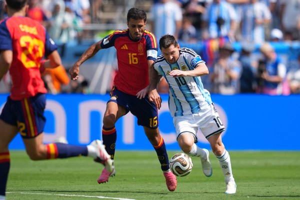 Rodri made Messi play increasingly with the right foot, lethal but not as much as his left peg. (AP Photo/Julio Cortez)