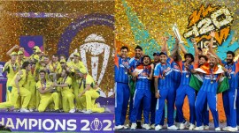 Australia are the reigning men's ODI World Cup champions while India are the current men's T20 World Cup champions. (Express Photo and AP)
