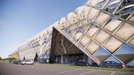 Featuring a kite-inspired design, the Ahmedabad bullet train station will be developed as a multimodal transport hub under India's high-speed rail project. (Image: NHSRCL)