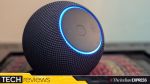 Amazon Echo Dot Max features a refreshed design with front-mounted controls and signature Alexa light ring. (Image: The Indian Express/ Anuj Bhatia)