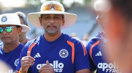 Amol Muzumdar, Head Coach of India before the start of the Day 3 of the Only Test match between England Women and India Women at Lord's Cricket Ground, London, England, on July 12, 2026.