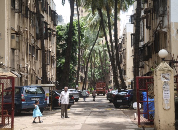 A general view of the MHADA residential buildings at Adarsh Nagar, Worli, Mumbai. The colony is slated for cluster redevelopment under the MHADA redevelopment project(Express Photo by Akash Patil)