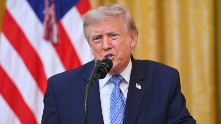 President Donald Trump speaks in the East Room of the White House, Thursday, July 16, 2026, in Washington. (Saul Loeb/Pool via AP)