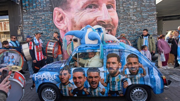 Argentina capital Buenos Aires humanised football. (AP)