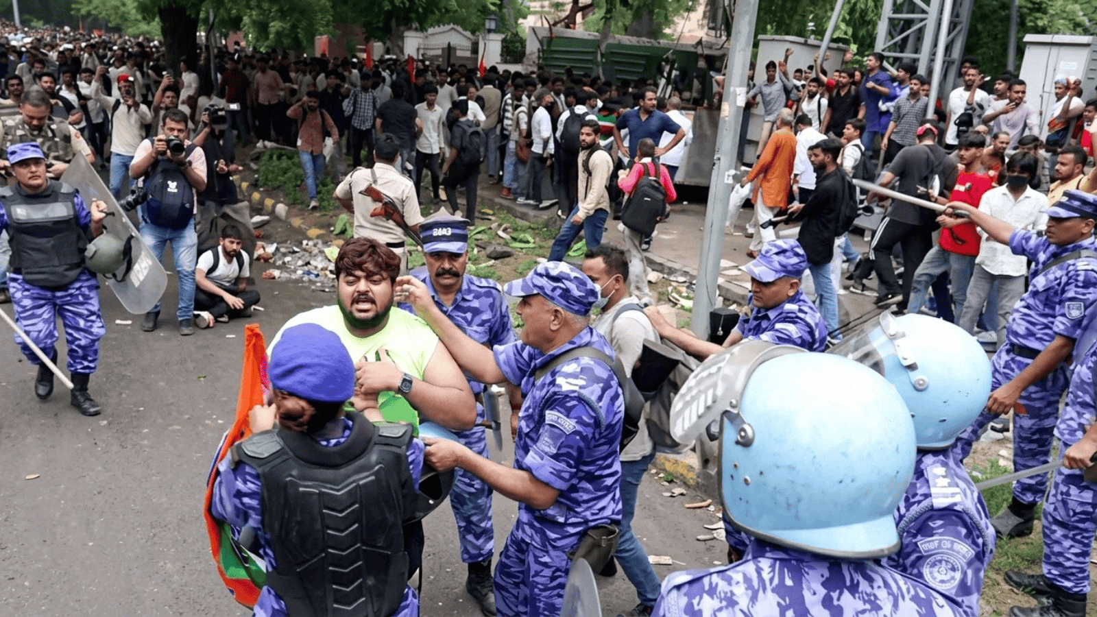 CJP Protest in Delhi Live News Updates: 12,000 at Delhi CJP protest, march remains blocked, cops deny using force