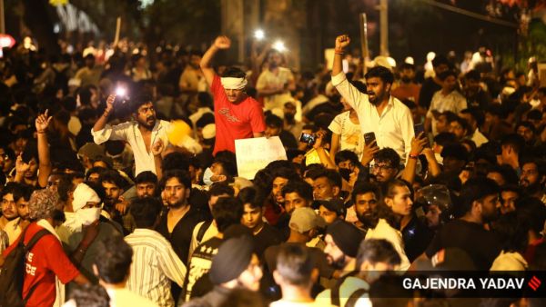 CJP protesters at Parliament Street. (Express Photo by Gajendra Yadav)
