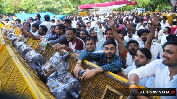 Students participate at the Protest led by Abhijeet Dipke at jantar mantar