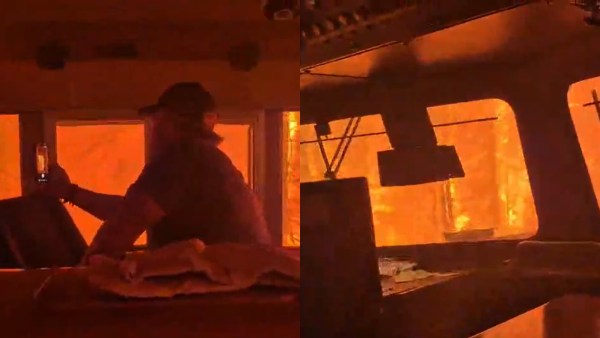 Canada wildfire train video
