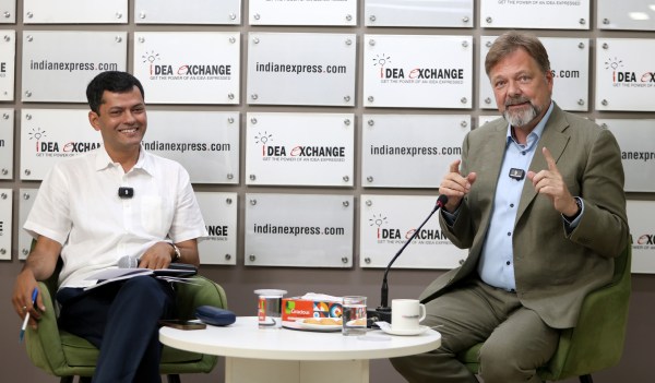 Germany’s Ambassador to India Philipp Ackermann at the Idea Exchange program at The Indian Express earlier this month. Gajendra Yadav/ Express Archive