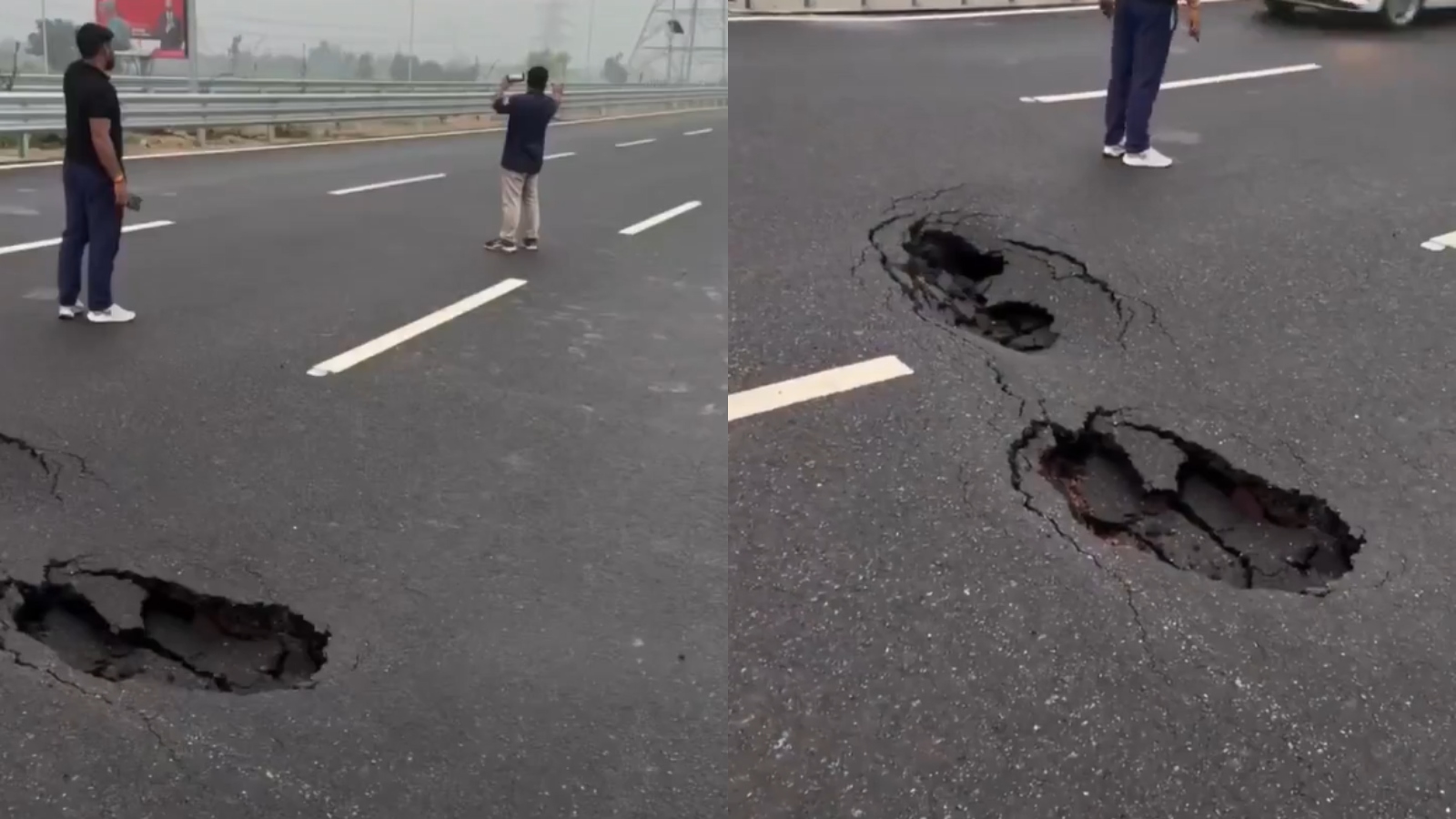 Potholes appear on Delhi-Dehradun Expressway after monsoon rains, three months after inauguration