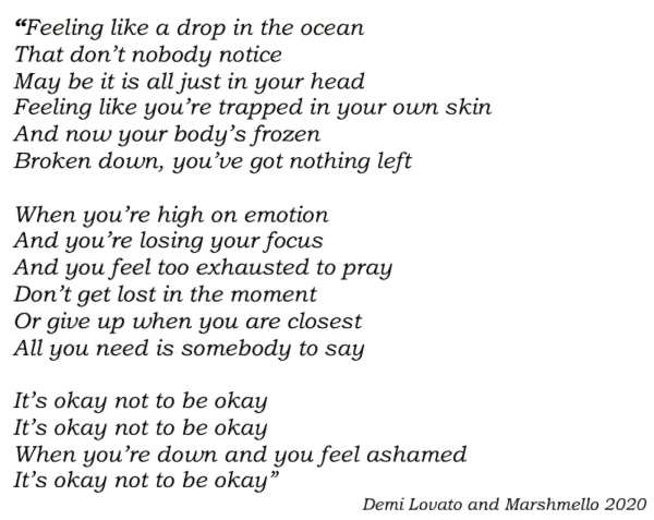 Demi Lovato Marshmello Ok not to be Ok