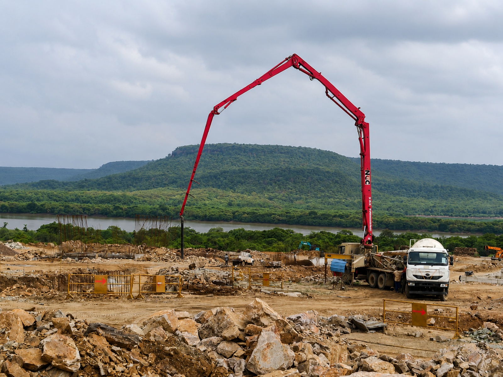 Dhaudhan Dam construction site