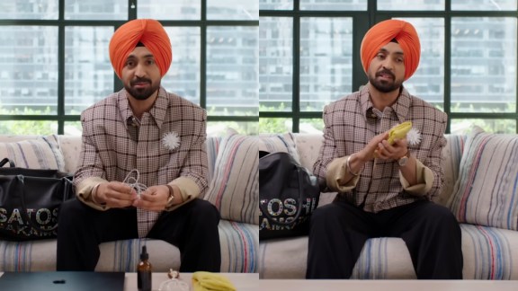 Diljit Dosanjh during the "What's In My Bag?" video