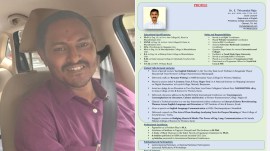 E Thirumalai Raja PhD holder drives cab