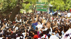 CJP Jantar Mantar protest, Jantar Mantar protest, Delhi protest, Sansad Chalo march, jantar mantar protest, Cockroach Janta Party, CJP protest Delhi, NEET paper leak, unemployment in India, Delhi street protests, Bhagat Singh jail diary, Jantar Mantar protest, Jodhpur IT professionals protest, Shahdara Delhi, youth protests India, media misinformation, Indian Express reporting, civil rights dissent India, Indian express news, current affairs