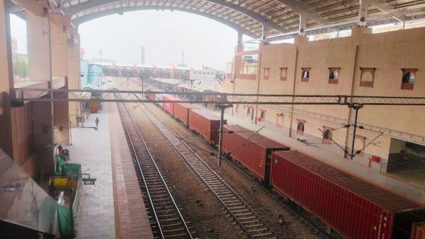Gandhinagar Jaipur railway station (Express Photo by Anish Mondal)