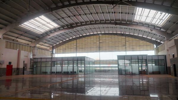 Waiting halls at Gandhinagar Jaipur railway station in finishing stage (Express Photo by Anish Mondal)