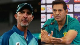 Jason Gillespie and Aaqib Javed embroiled in a war of words.