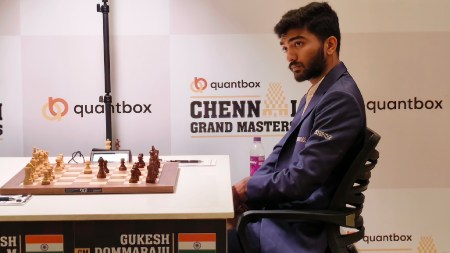 Round 5 of Chennai Grand Masters on Tuesday before Gukesh lost to Pranesh M. (Express Photo)