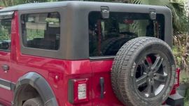 Police said the Red Mahindra Thar has been seized. (Express Photo)