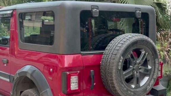 Police said the Red Mahindra Thar has been seized. (Express Photo)
