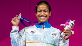 CWG India's Gyaneshwari Yadav clinches a silver medal in the women’s 53kg weightlifting final at the 23rd Commonwealth Games, in Glasgow, Scotland, Monday, July 27, 2026. She totalled 199kg (88kg snatch + 111kg clean and jerk).