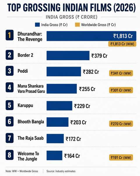 Highest grossing Indian films 2026