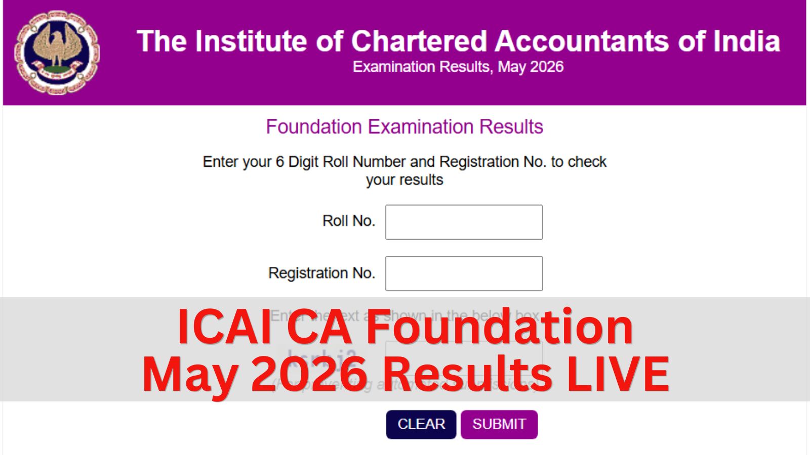 ICAI CA Foundation Result 2026 Live Updates: Results releasing today at caresults.icai.org