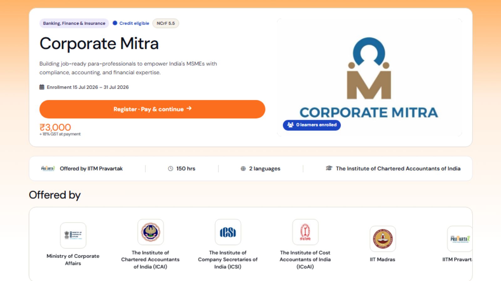ICAI Corporate Mitra registration begins today: Where to apply, eligibility, important dates