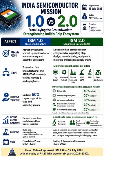 ISM 2.0, India Semiconductor Mission, Chip design, Chip Manufacturing, Chip subsidies, Government initiatives