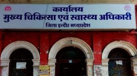 The CMHO office in Indore. The proposed 100-bed Khajrana Civil Hospital remains unbuilt due to a land dispute, despite staff appointments continuing.(Source: Facebook/District Hospital Indore)