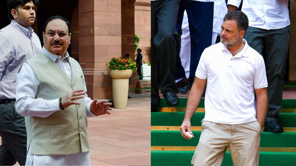JP Nadda and Rahul Gandhi