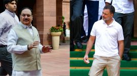 JP Nadda and Rahul Gandhi