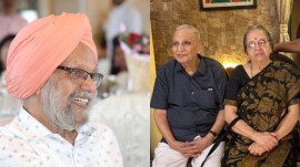 K D Singh retired scientific officer from BARC and Captain P R Khare and Vijata Khare at their 63rd wedding anniversary organised by their children recently.