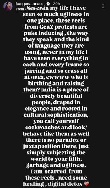 Kangana Ranaut on Gen Z protest