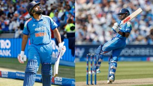 Rohit Sharma and Virat Kohli in action vs England in the 1st ODI. (CREIMAS)