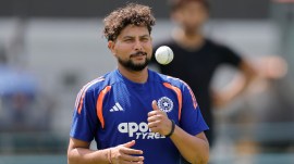 Kuldeep Yadav of India during a training session at the Lord's Cricket Ground, London, England on July 18, 2026.