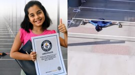 Takshvi Vaghani, the eight-year-old limbo skater, has created five world records