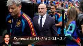 Spain head coach Luis de la Fuente in action at World Cup 2026. (AP)