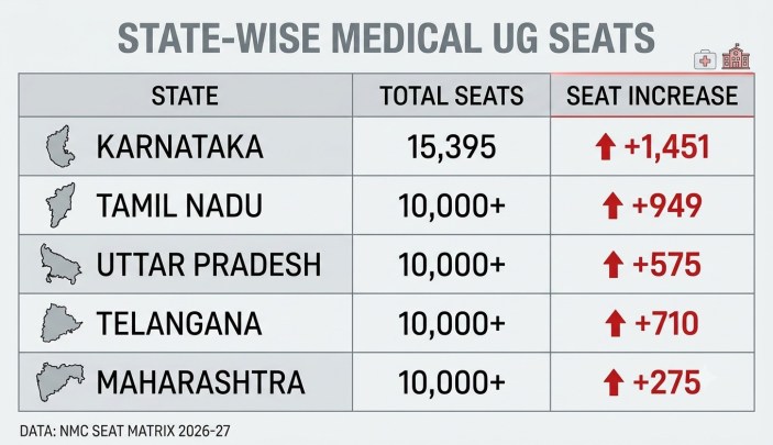 NMC announces 1.37 lakh MBBS seats for 2026-27, private colleges see biggest jump