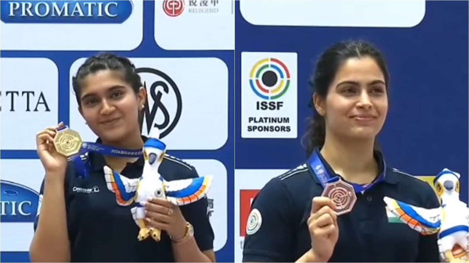 Esha wins gold, Manu bronze in 25m pistol event