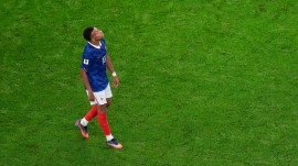 France captain Kylian Mbappe dejected after semifinal exit to Spain. (AP)