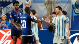 Messi scored his 20th goal in Argentina's Round of 32 match vs Cape Verde. (AP)