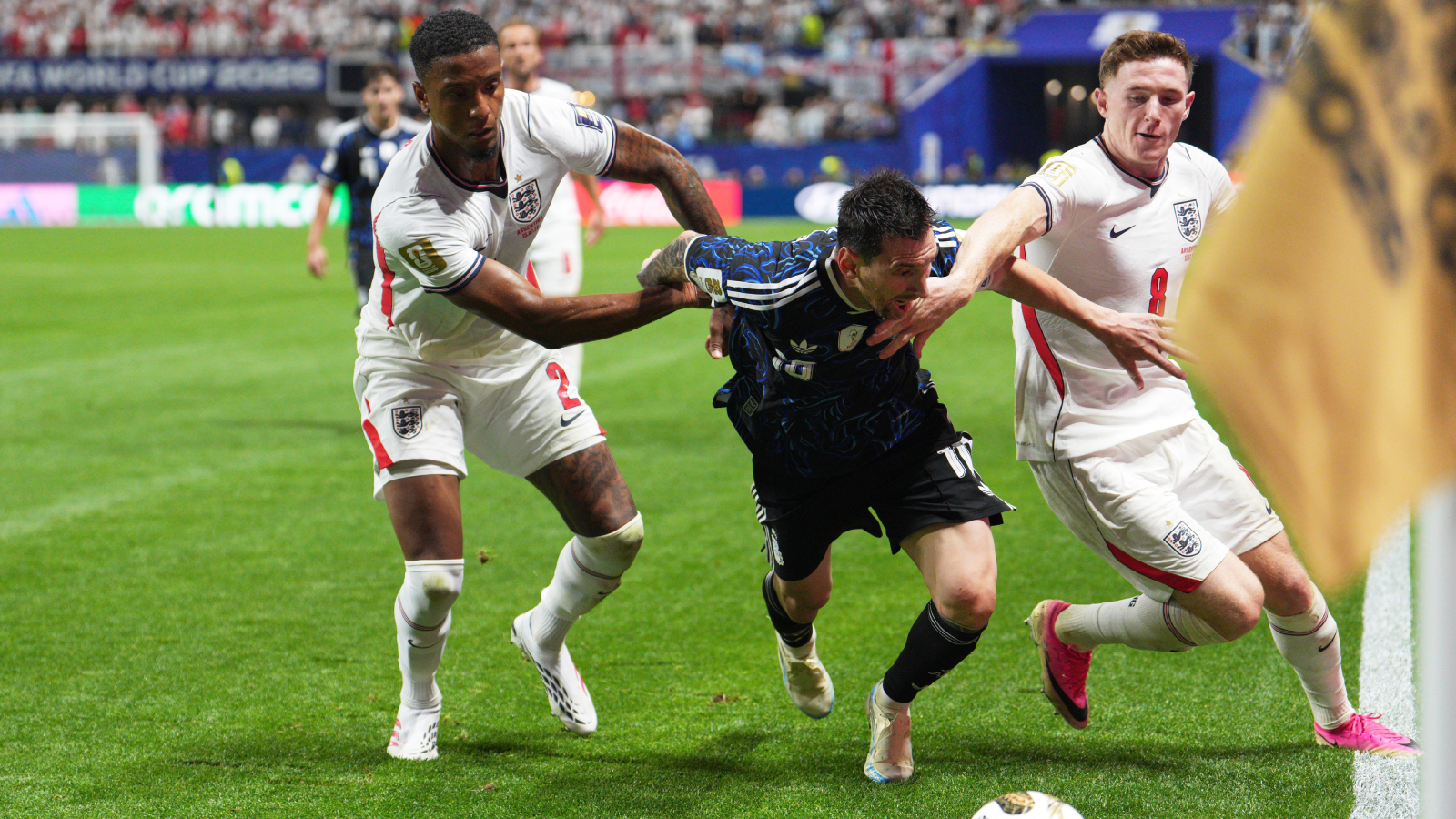 Argentina's Lionel Messi in action during the World Cup semifinal vs England. (AP)