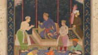 Mughal gossip The elderly Akbar receives Murtaza Khan. (Wikimedia Commons)