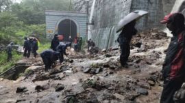 Mumbai Pune expressway rains landslide