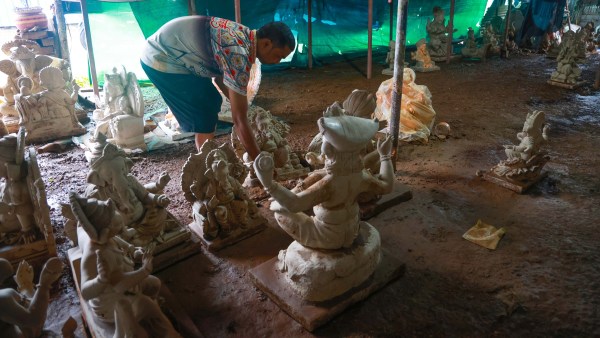 Rain destroys ganesh idols worth crores in Maharashtra, Rain destroys idols before Ganesh Chaturthi, Ganesh Chaturthi, Mumbai Monsoons, Mumbai rains, Rain destroys idols worth crores in Maharashtra hub before Ganesh Chaturthi, Indian express news, current affairs